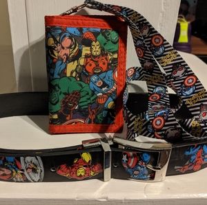 Retro Vintage Marvel Comics wallet belt &landyard